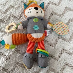 Infantino Colorful Fox Plush with Rattle and Teether
